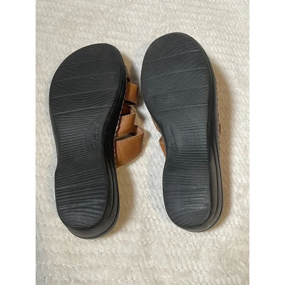 Clarks Collection Women's 7 Merliah Karli Strappy Sandal Shoe Tan Brown